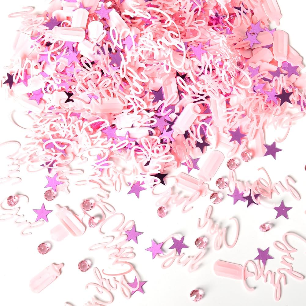 Baby Confetti for Baby Shower Pink Girl Gender Reveal
