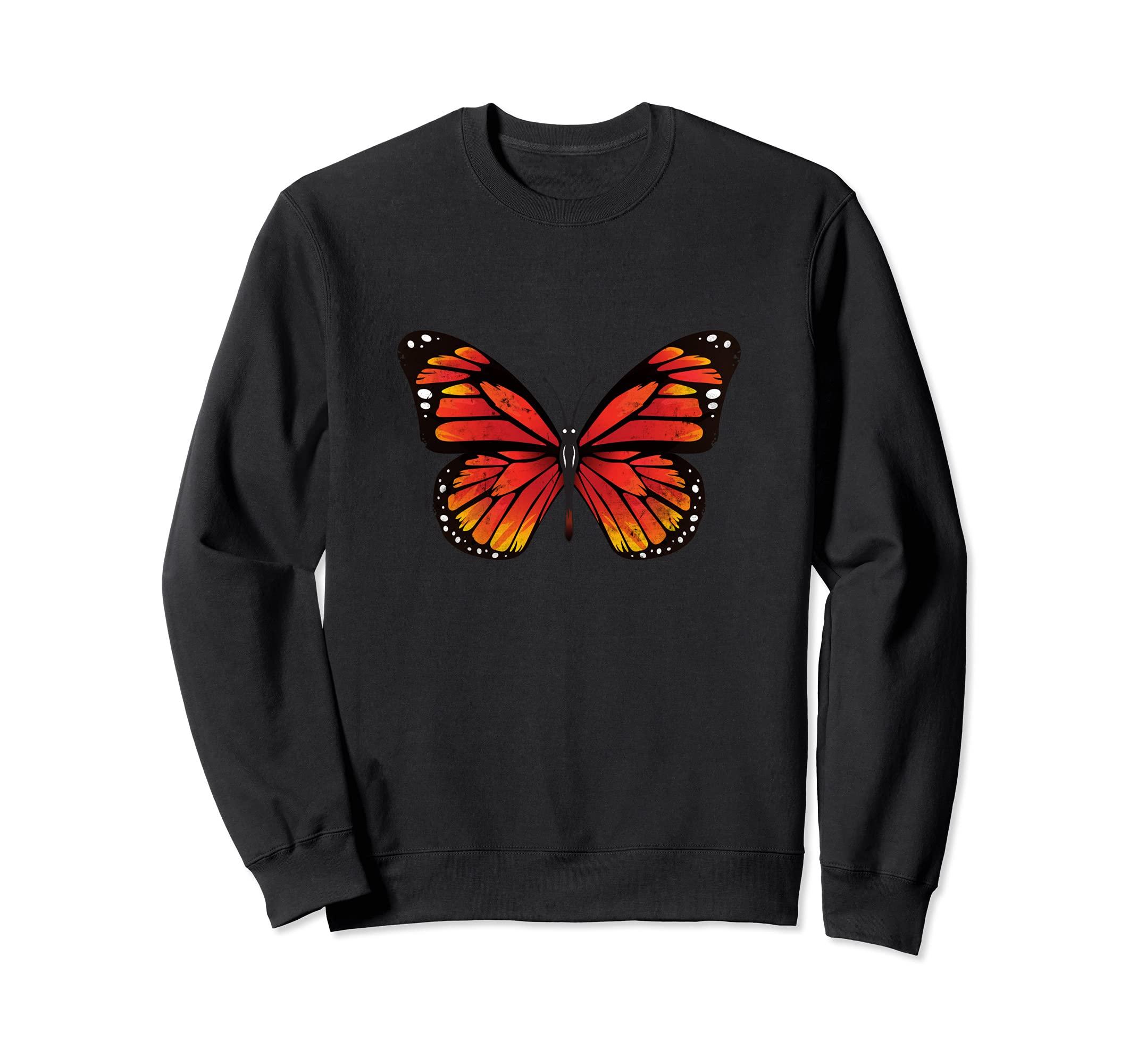 Monarch Butterfly Design Nature Gardening Butterflies Sweatshirt, Black