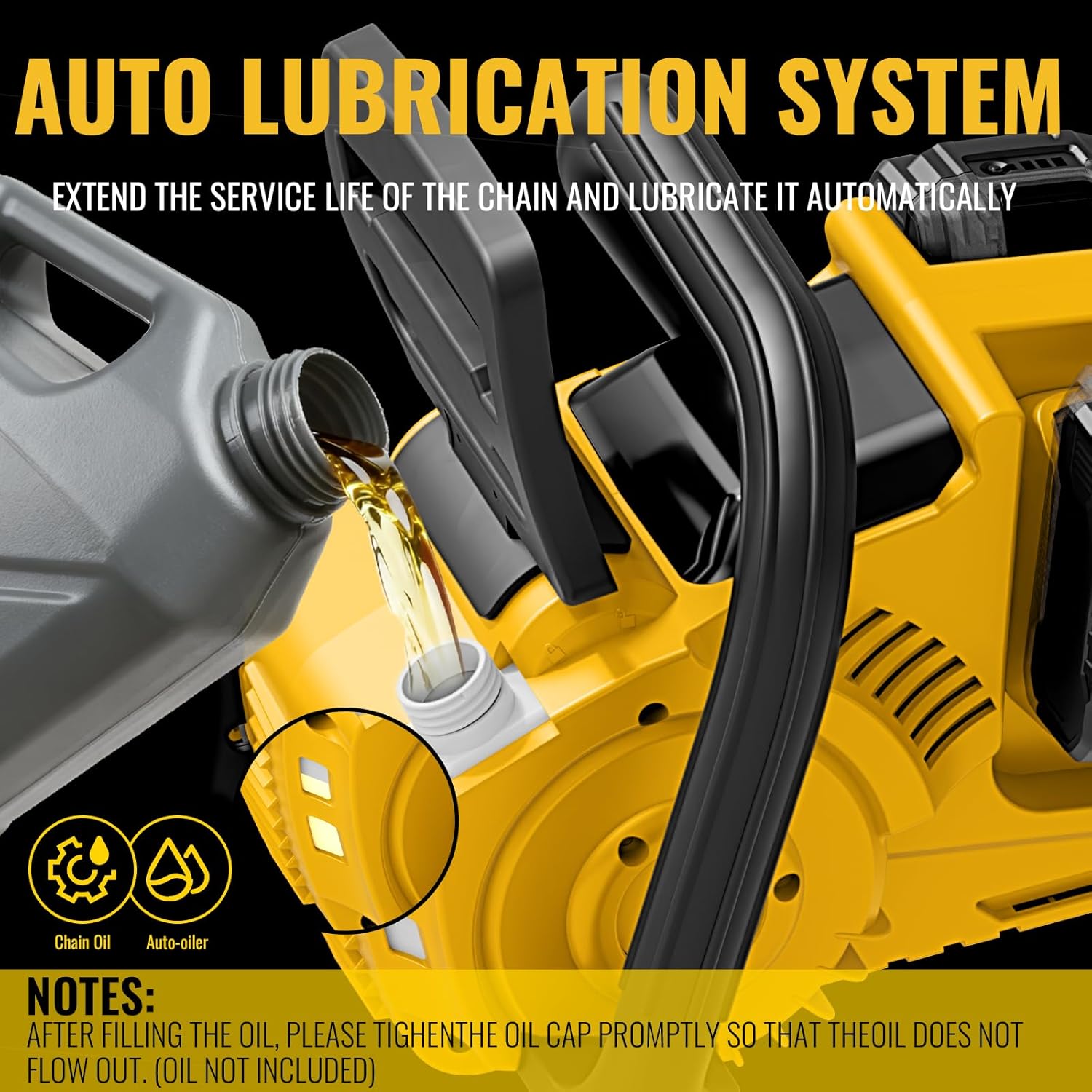 40V(20V*2) 16"+18" 2-IN-1 Brushless Chainsaw Cordless, Electric Powered Chainsaw Compatible with Dewalt Battery with Auto Oiler & Safety Lock Brake, for Tree Trimming Branch Wood Cutting(ONLY TOOL)