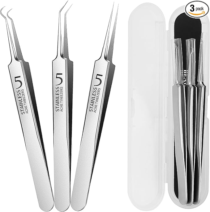 WSYUB Professional Blackhead Tweezers, High Hard Stainless Steel