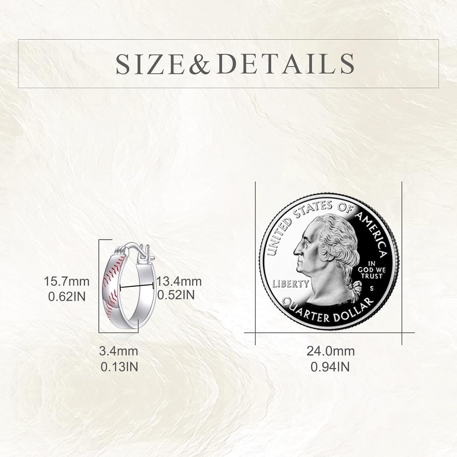 CRMAD Baseball Hoop Earrings for Women Sterling Silver Baseball Dangle Earrings Sport Jewelry Gift for Women - Image 4