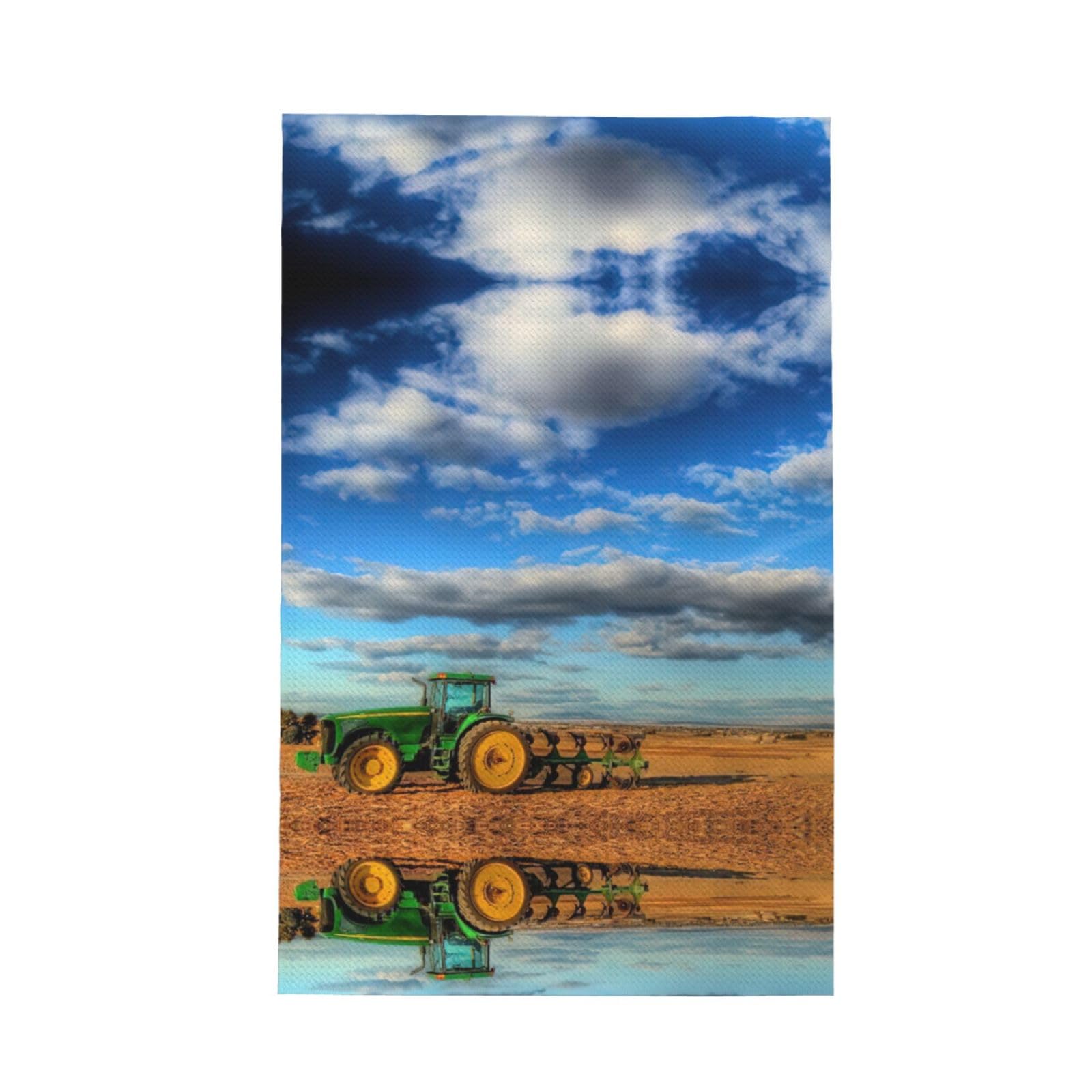 Xxahnbm Black Fantasy Farm Tractor Print Waffle Kitchen Towel,Absorbent Hand Towel