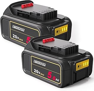 AMICROSS 20V Battery Replacement for Dewalt 20V Battery 5.0Ah, Compatible with DCB206 DCB200 DCB201 DCB204 20 Volt Lithium-Ion MAX DCD/DCF/DCG Series Cordless Tools & Chargers DCB112 DCB115 2-Pack