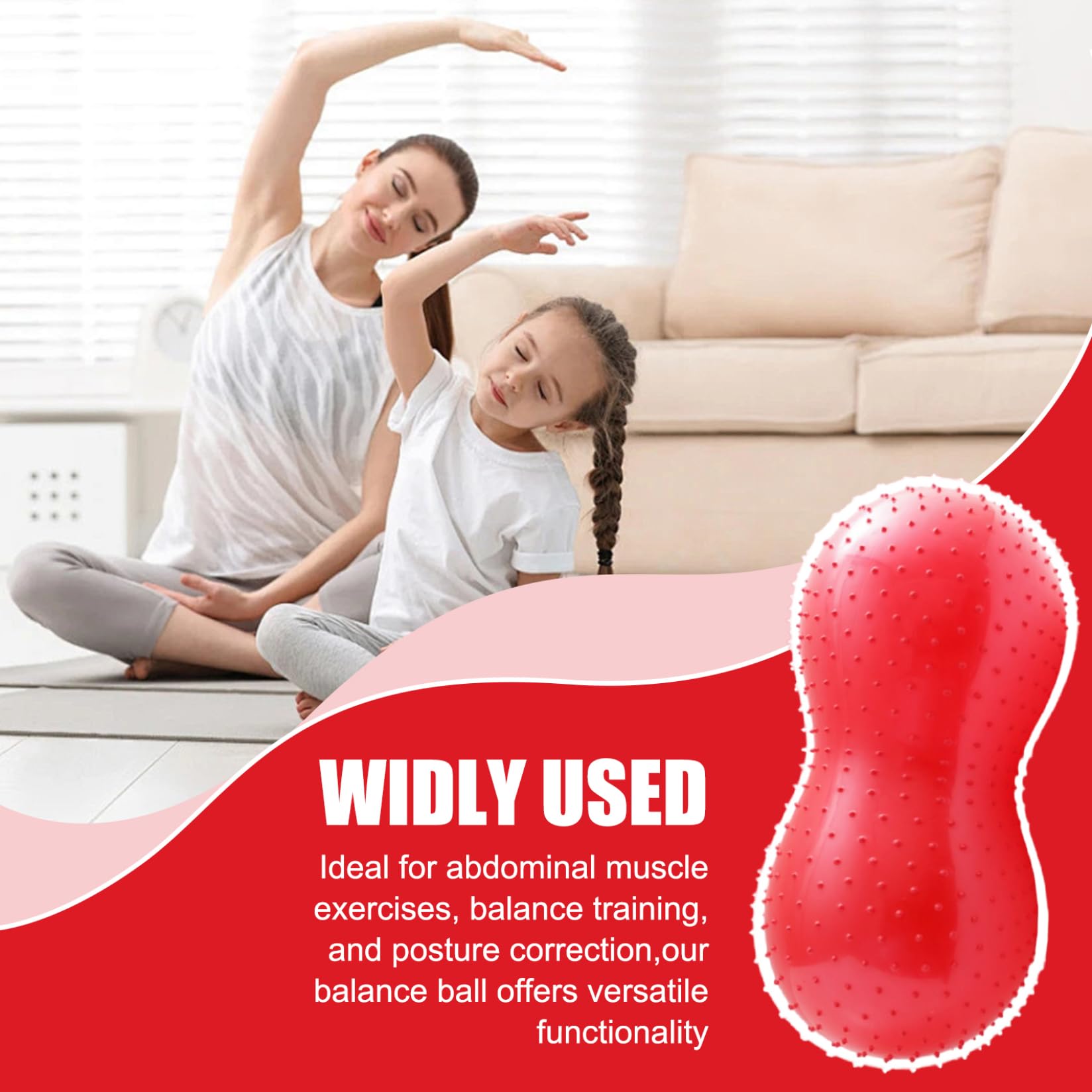 Erdnussball, 35x18 -Zoll -PVC -aufblasbarer Yoga -Ball für die Schwangerschaft mit Pumpe & Spot, Anti -Burst -Safe -Fitness -Geräte für Zuhause, Fitnessstudio, Übungsbälle