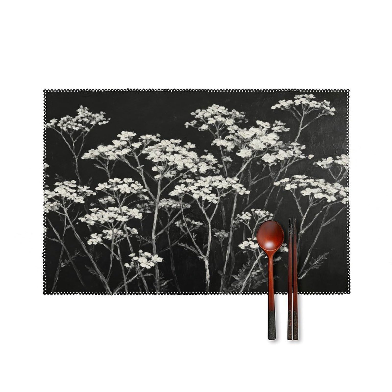 Fekiloot Style Dried Wildflower Placemats Set Of 6,Table Mat