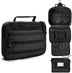Tactical Toiletry Bag for Men Travel, Hanging Dopp Kit Shaving Hygiene Bag for Traveling Bathroom Brown