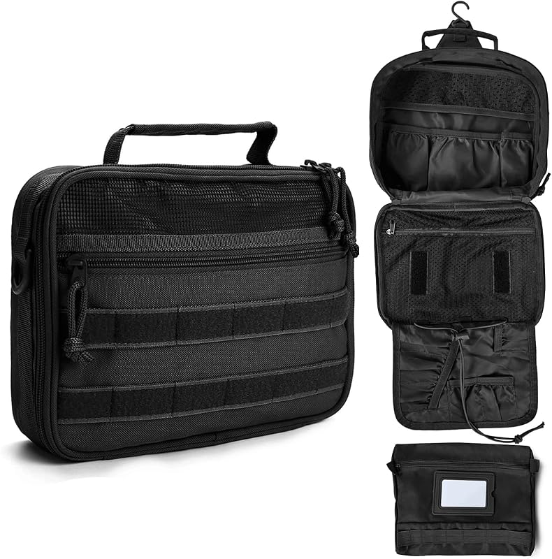 Necessaire SMONT SM-01 para viagem com compartimentos e gancho