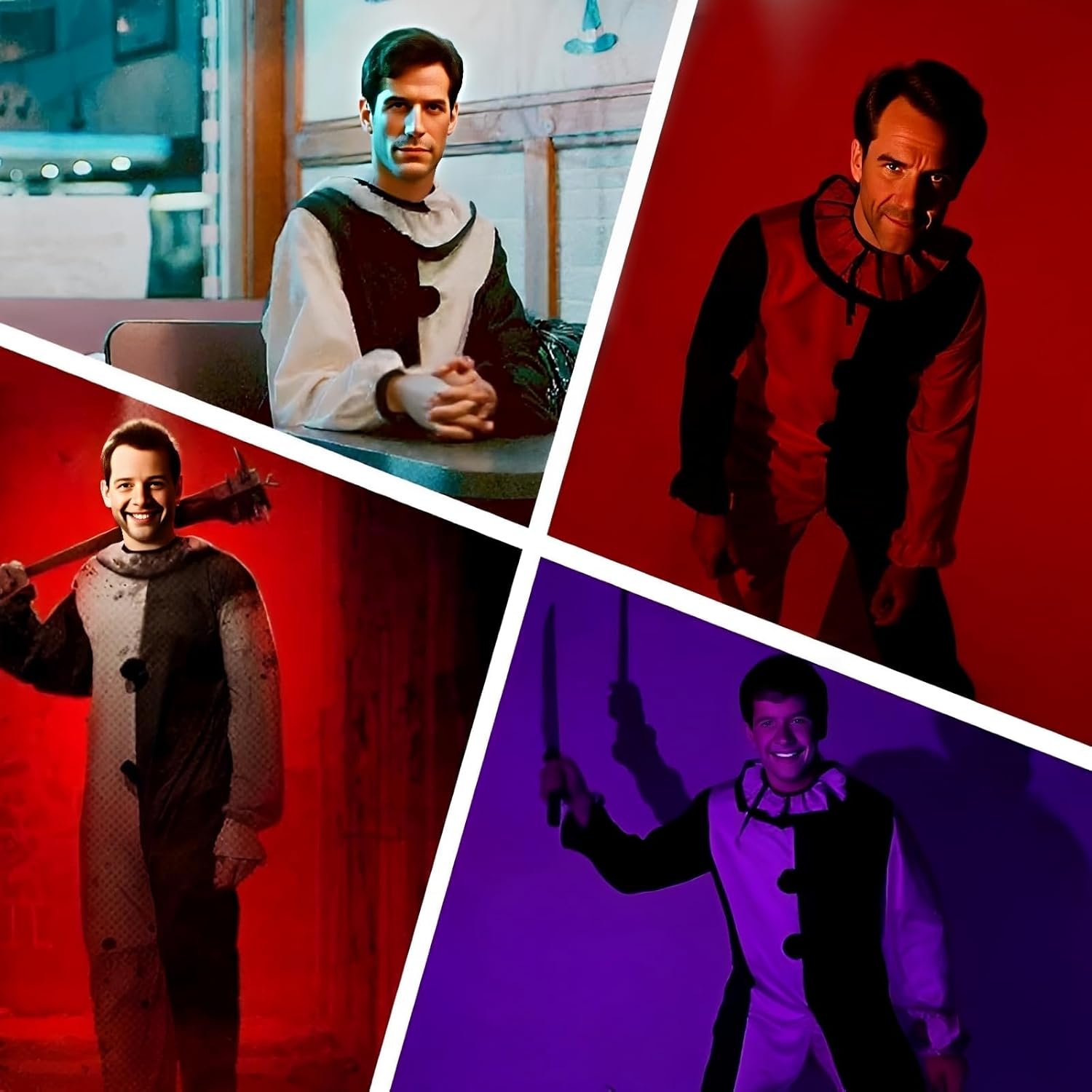 Adult Killer Clown Costume Mask Black and White Scary Outfits Jumpsuit Mask for Men Women - Image 8