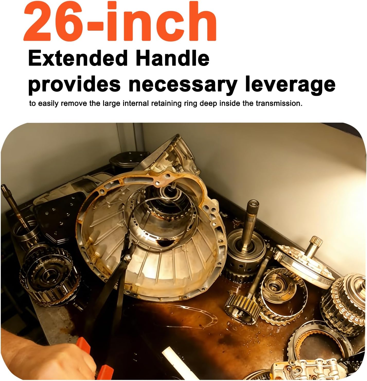 1489-26" Internal Retaining Ring Pliers - Heavy Duty Transmission Snap Ring Tool for GM 6L80, 6L90, 5L40, 5L50, 6L50 | 26-Inch Extra Long Professional Pliers