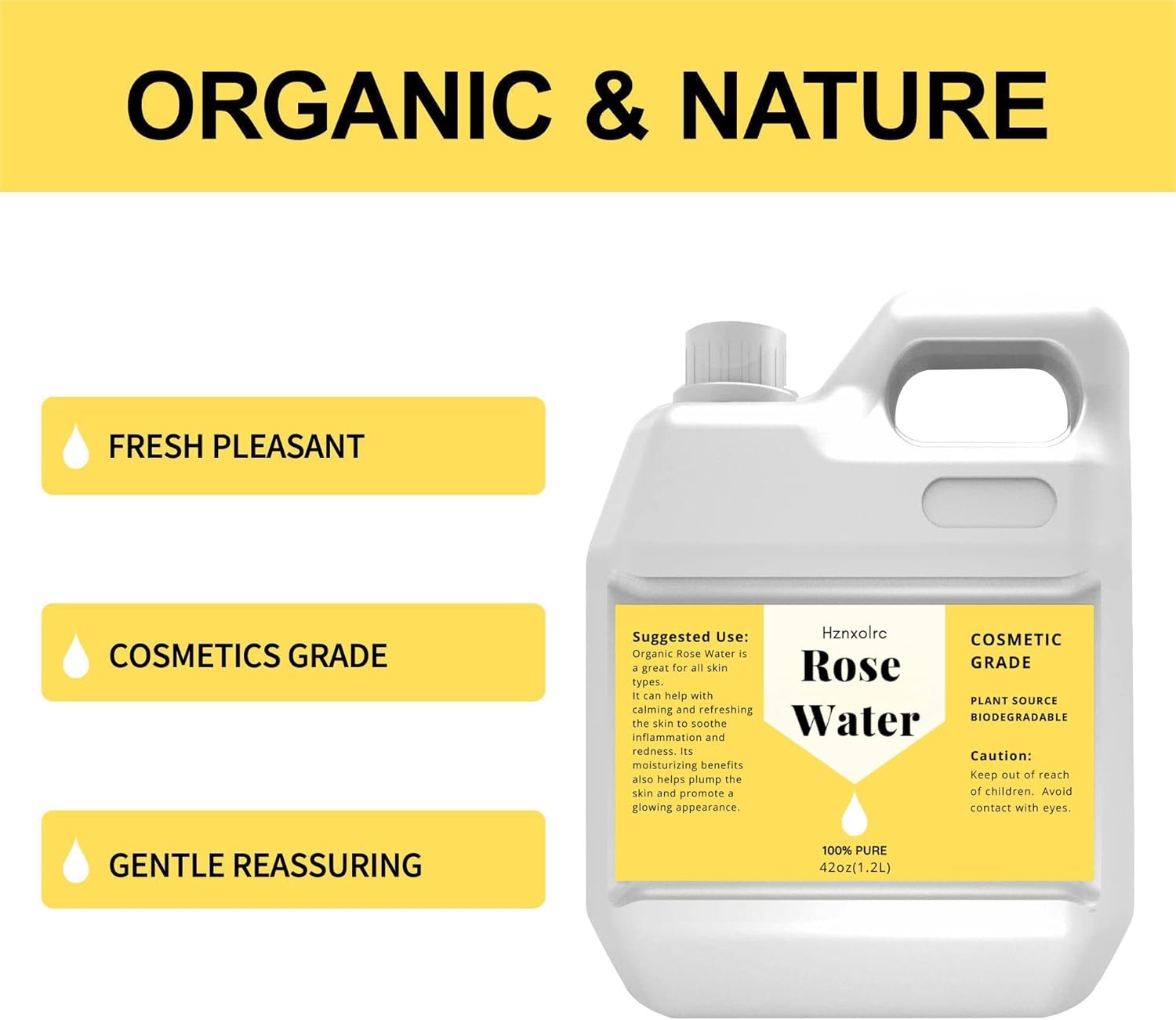 42 fl oz Rose Water for Face Hydrating Mist, 100% Pure Rose Water, Cleanses & Softens, Promotes Healthy Cell, Suitable for All Skin Types - Image 2