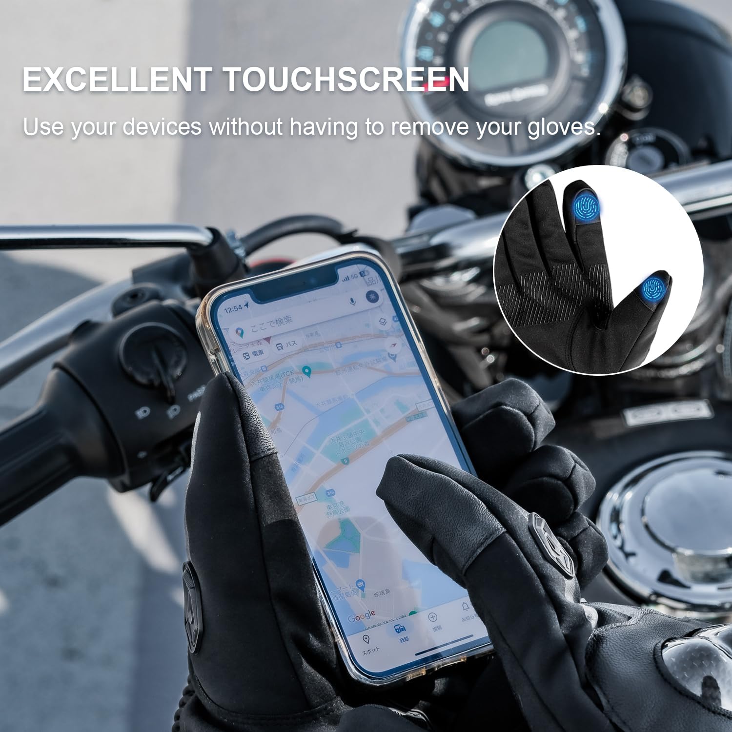 Electric Heated Gloves for Men & Women - Rechargeable, Touchscreen Waterproof & Windproof - 3 Temperature Levels - Perfect for Motorcycle, Cycling, Skiing & Hiking, Outdoor Winter Sports