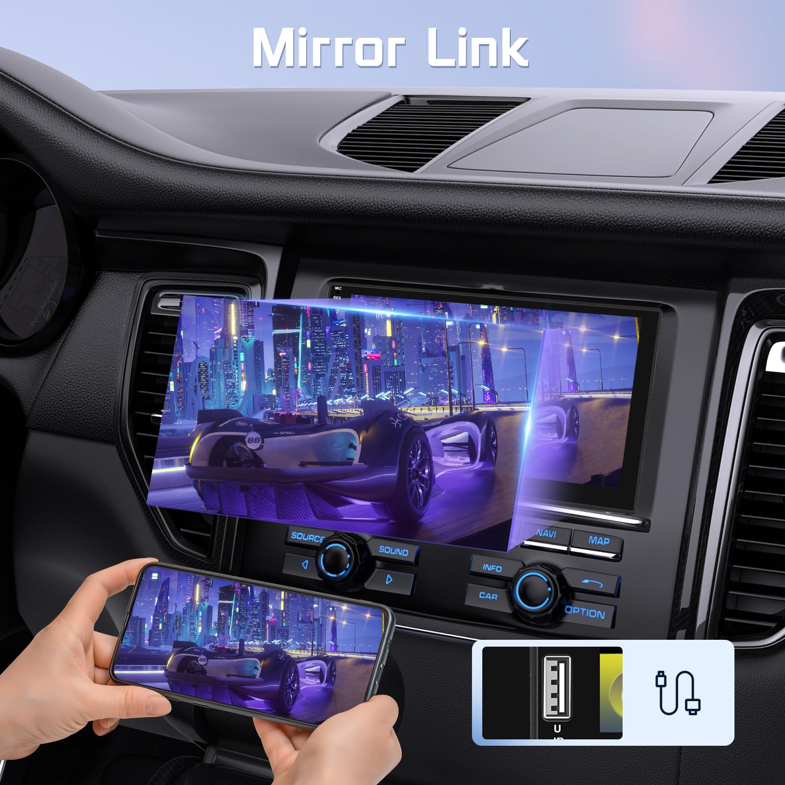 Rimoody DAB/DAB+ radio samochodowe 2 Din z bezprzewodowym odtwarzaniem, radio samochodowe 7 cali 2 DIN z ekranem HD z Bluetooth, FM EQ USB/AUX/SWC sterowanie na kierownicy kamera tylna