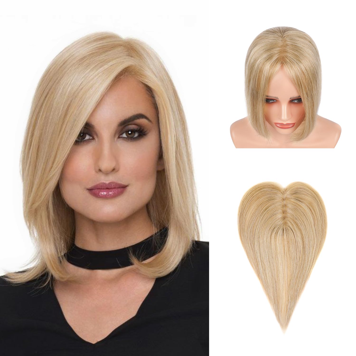 Hair Toppers for Women Swiss Base Real Human Hair Toppers