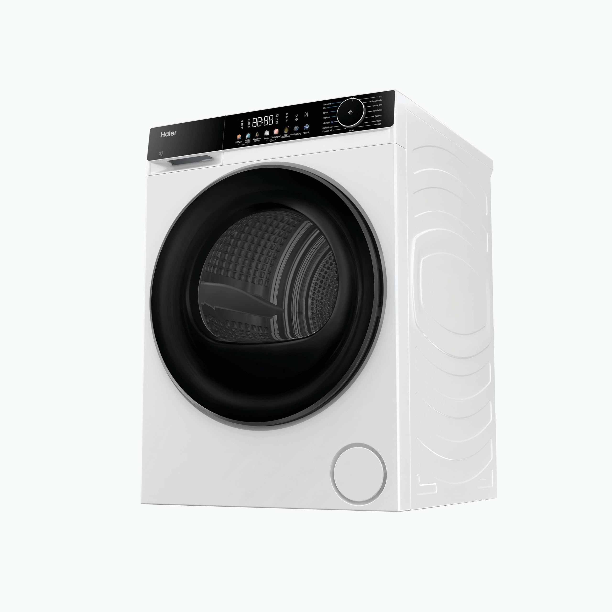 Haier Wärmepumpentrockner 9kg I G5 Serie I Klasse C I AI Power Inverter Motor, Automatik- & Hygiene-Programm, XL Schontrommel, Wi-Fi & hOn App I HD90-C33657U1