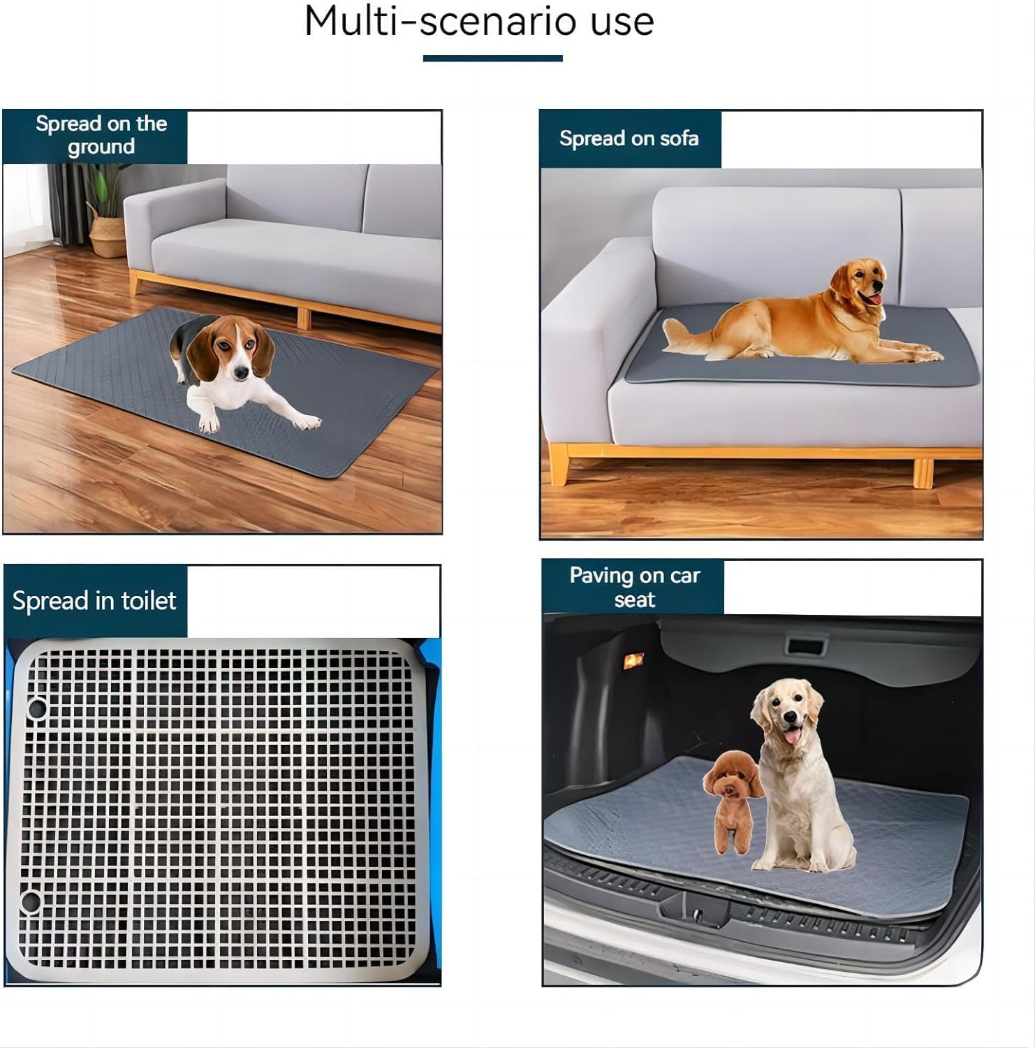 2-Pack 24" x36'' Washable Guinea Pig Cage Liner - Reusable & Anti-Slip Guinea Pig Bedding, Instant Absorbent Rabbit Pee Pads, Perfect Cage Liners for Small Animals, Hamster, Puppy