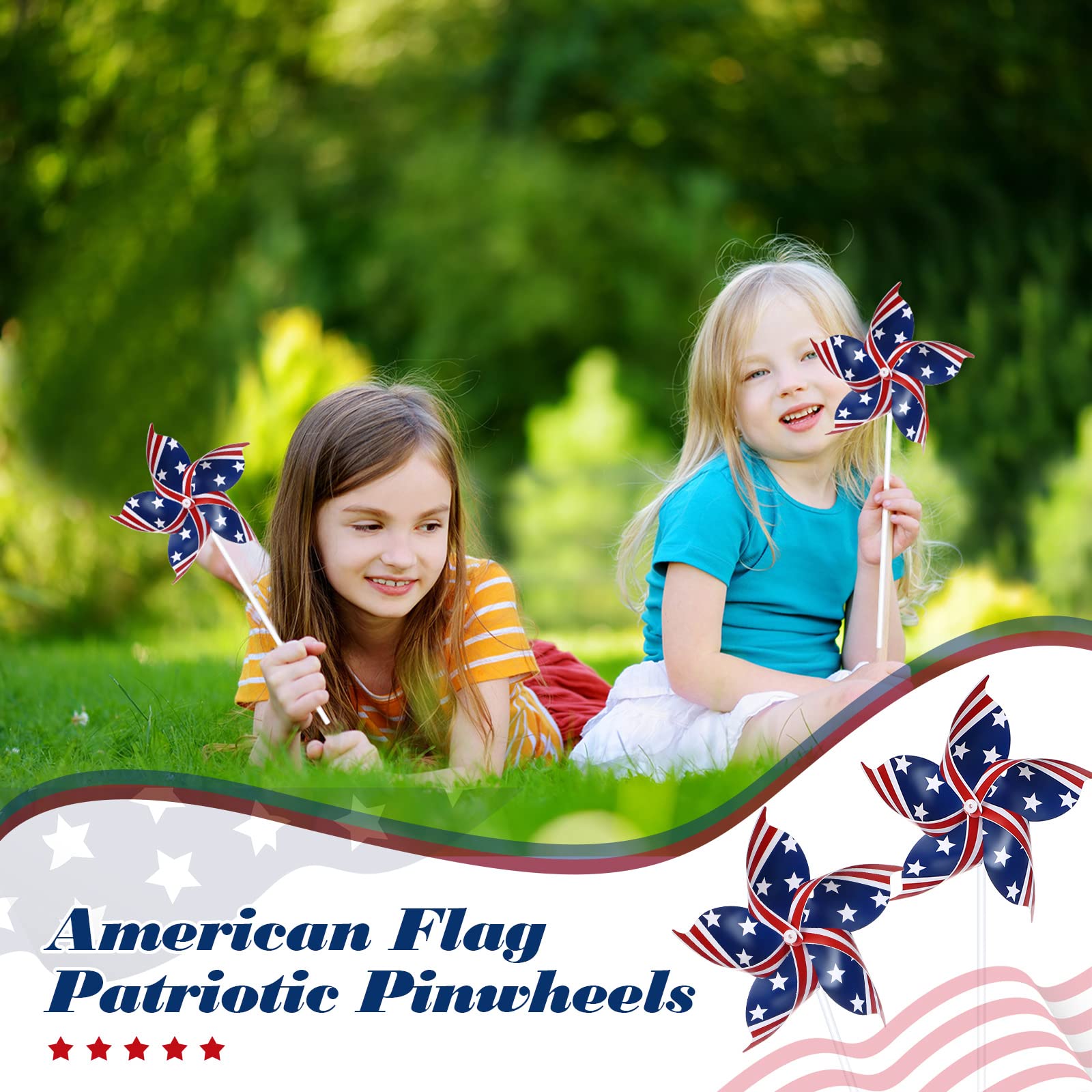 4th Of July Pinwheels 1Pcs Patriotic Pinwheels 8.3 Inch 4Th Of July ...