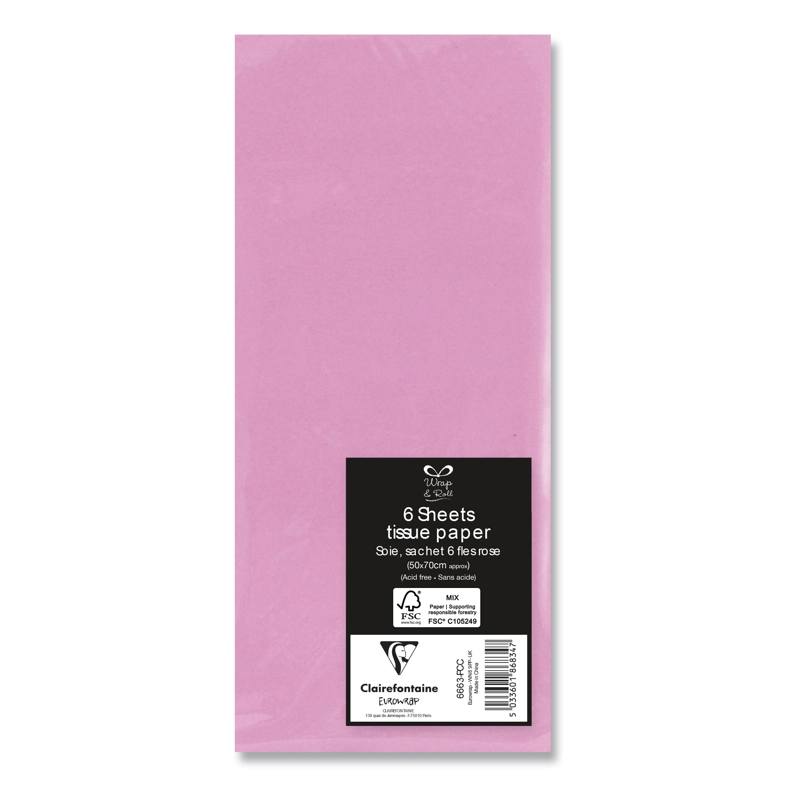 Wrap & Roll - Pink Tissue Paper - Gift Wrap, Acid Free Tissue Paper, Gift Wrapping Accessories, Birthday Accessories - 6 Vibrant Wrap Sheets - 50 X 70cm