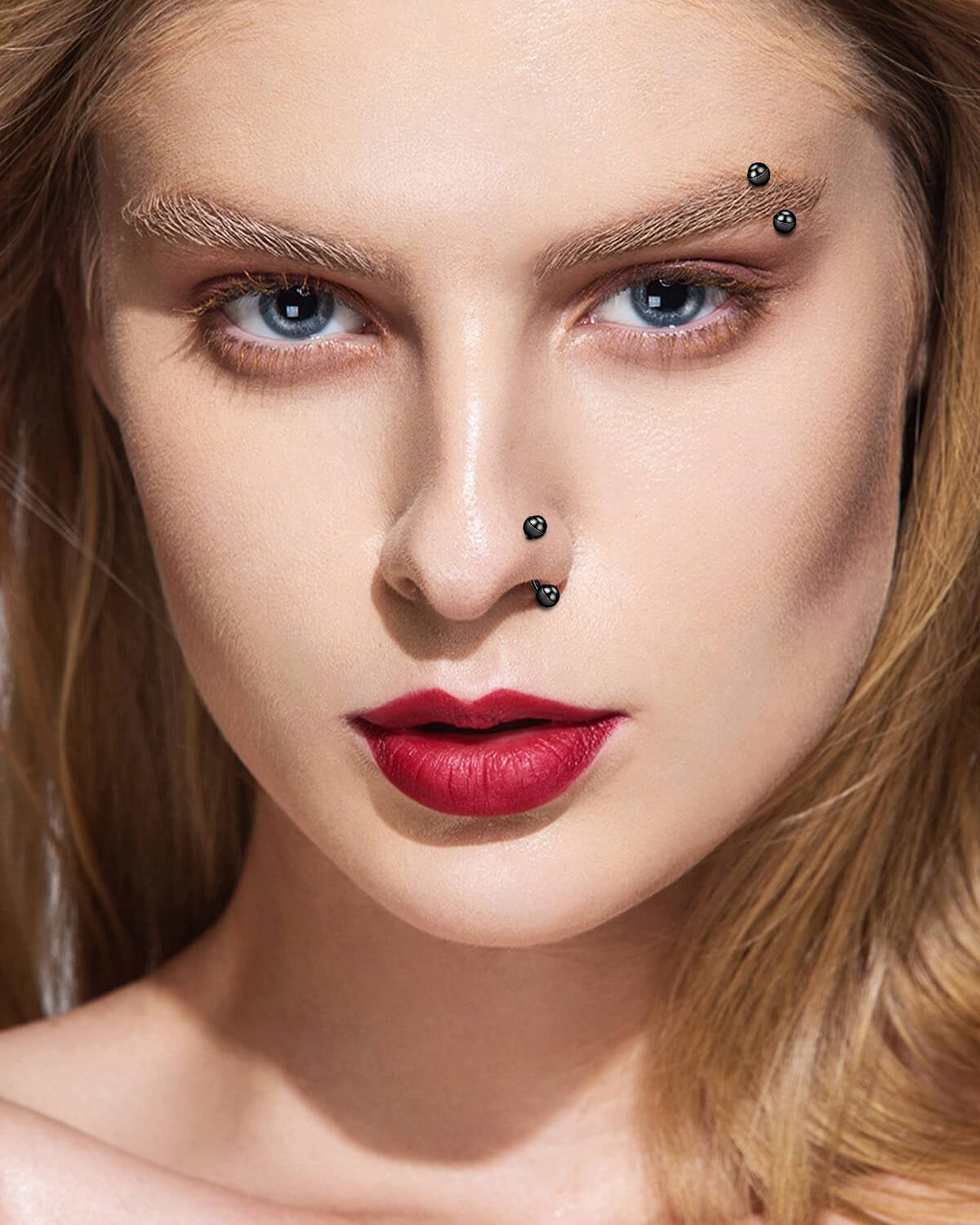JELIEE 64pcs Eyebrow Piercing Jewelry Surgical Steel Rook Piercing Jewelry Curved Barbell Tiny Eyebrow Ring Vertical Labret Lip Jewelry Ear Rook Helix Conch Daith For Women Men 16g 6mm/8mm/10mm/12mm