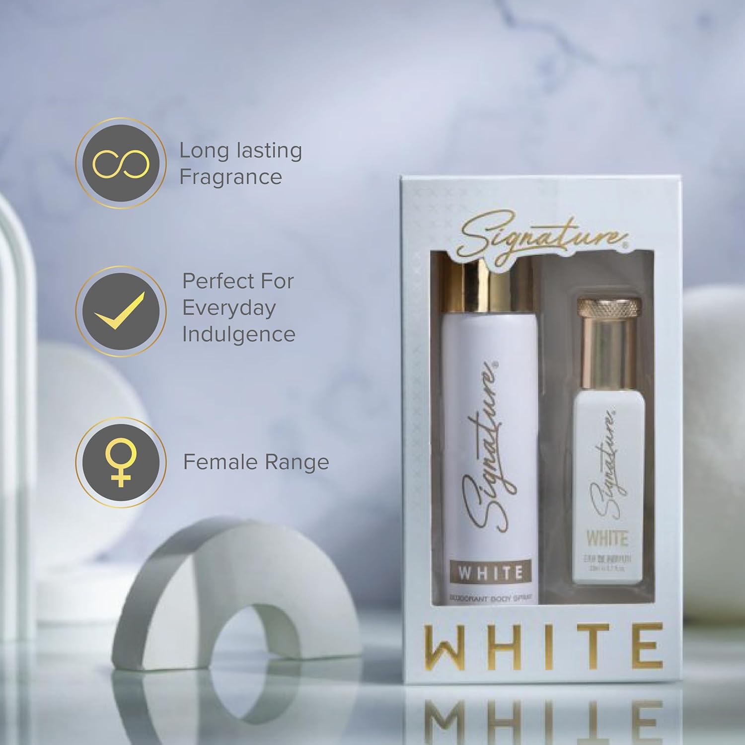 Signature White Gift Set of 20 ML Perfume + 70 ML Deodorant For Men & Women 6 71PMSiNg61L. SL1500