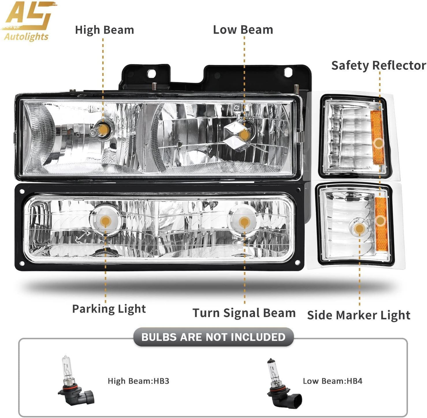 Diagram of AS Headlight Assembly components