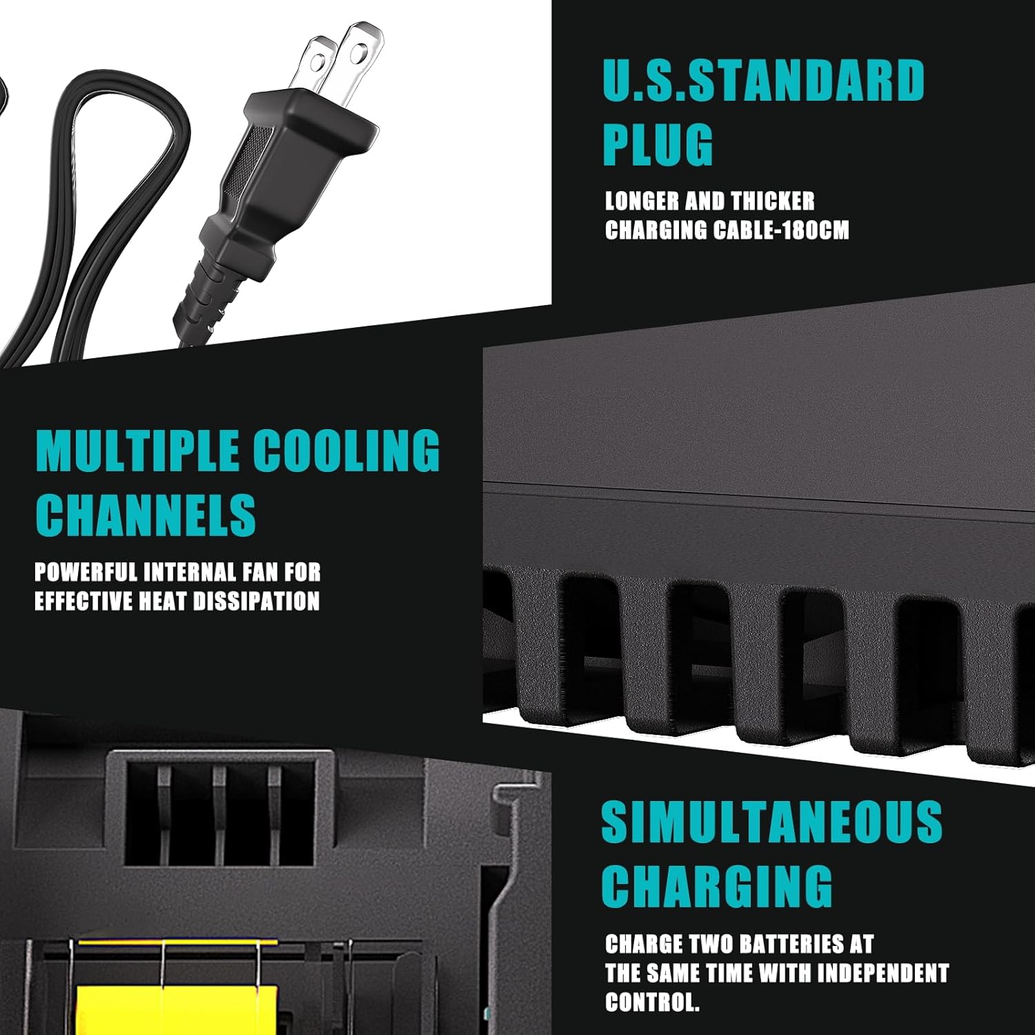 DC18RC Replacement 14.4V-18V Charger for Makita Battery Charger DC18RC DC18RA DC18SD DC18SE, for 14.4V-18V Makita Batteries BL1850 BL1840B BL1820 BL1815 BL1860 BL1430 BL1450 BL1830 - Image 4
