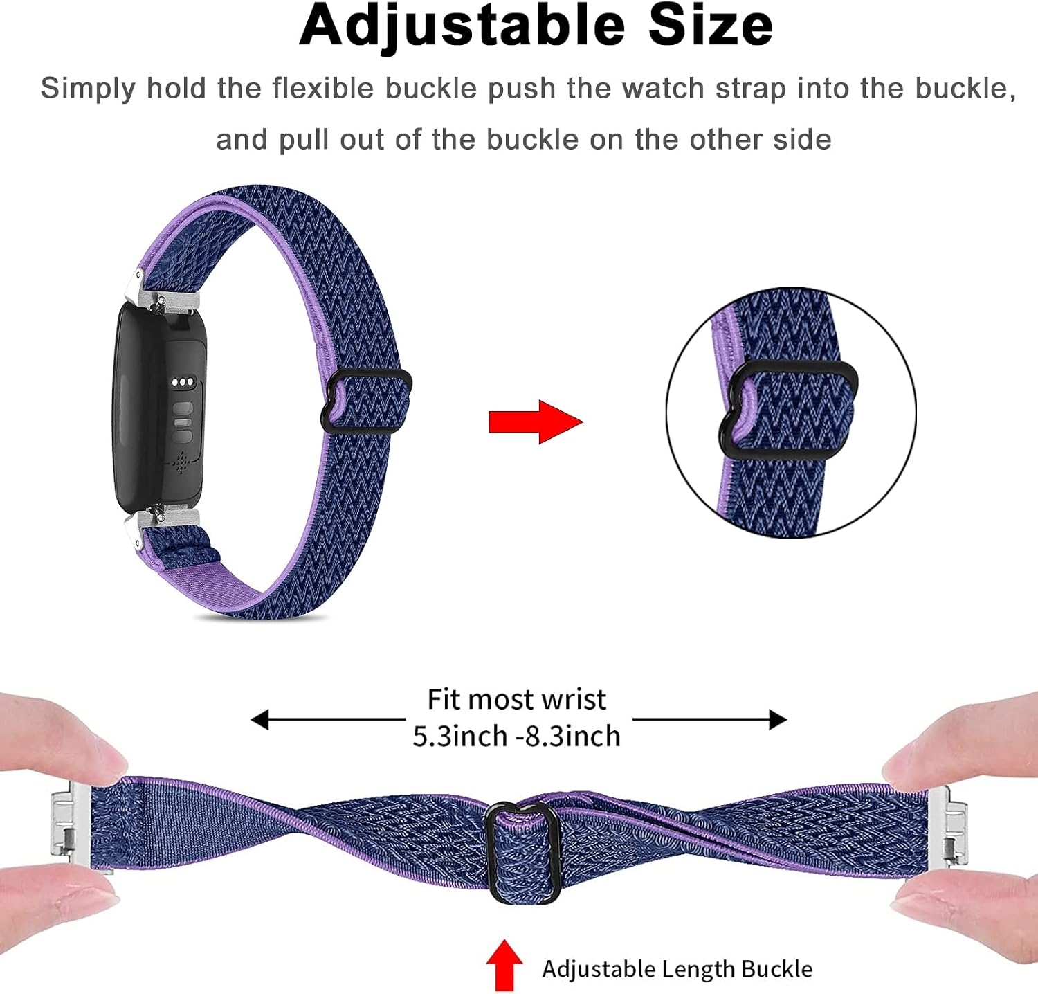 Miimall Sport Strap Compatible with Fitbit Inspire 2/Inspire HR/Inspire - Image 4