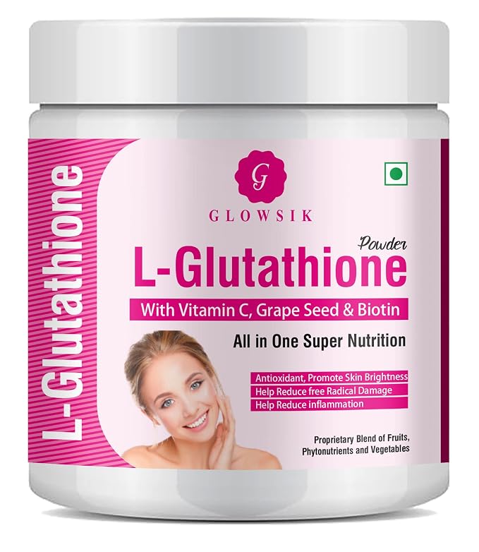 Glowsik Glutathione Powder For Healthy & Glowing Skin With Plant and Fruit Extracts - 300 Gms