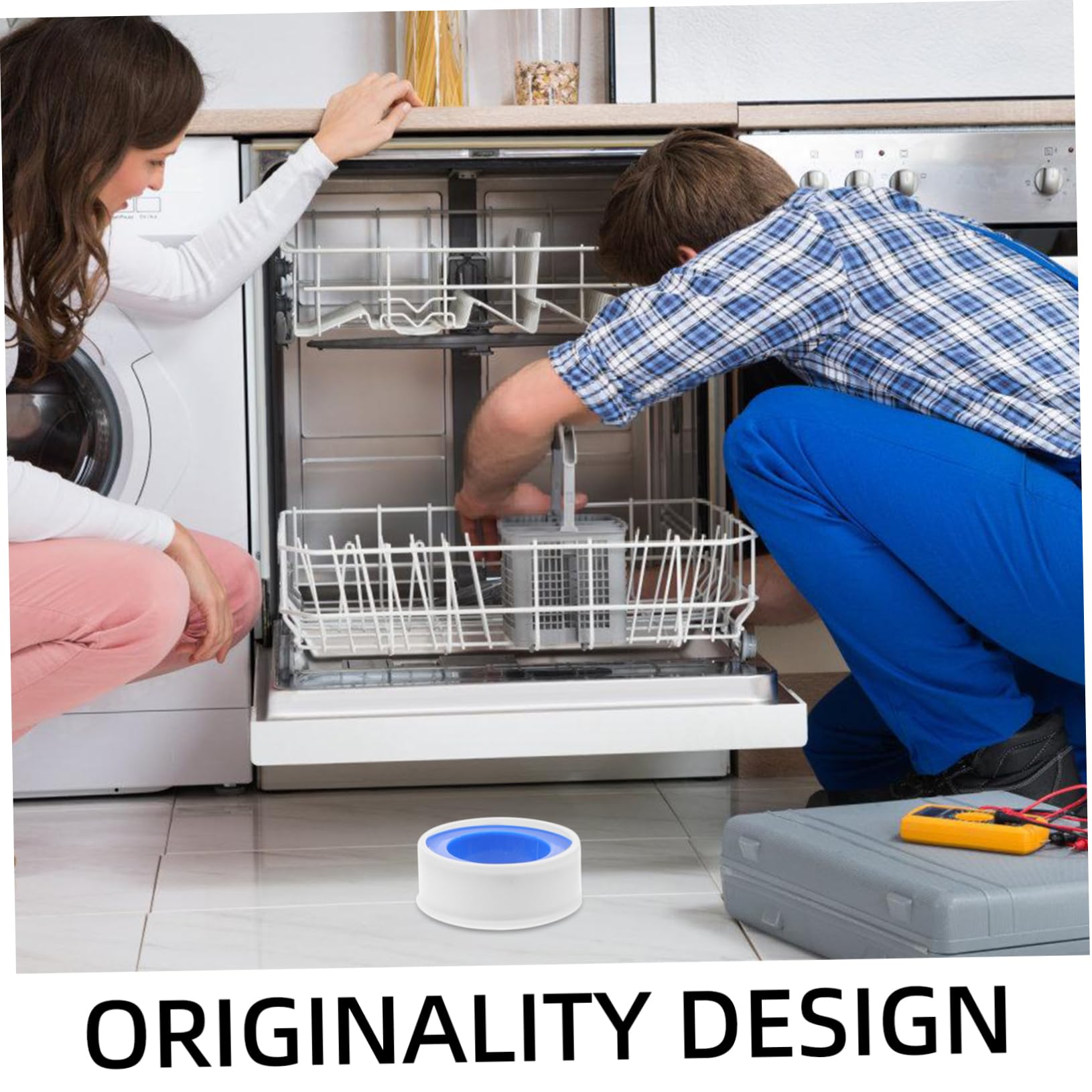 OSALADI 3sets PTFE Tape Adhesive Strips for Duct Adhesive Tape Weatherproof Sealing 10rolls*3