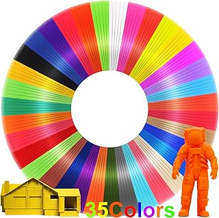 35 Colors PLA 3D Pen Filament Refills 3D Pen Refills PLA Filaments Printer and Drawing Filament Refills, 1.75 mm High Precision Diameter, 9.8 Feet Each Roll, Total 344 Feet