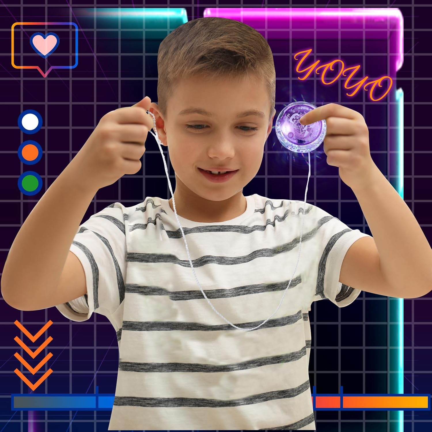 Sumind 40 Pieces Light up Yo Yo Bulk, LED Responsive Ball Colorful Plastic Light up Party Favors for Birthday Bag Fillers Carnival Prizes