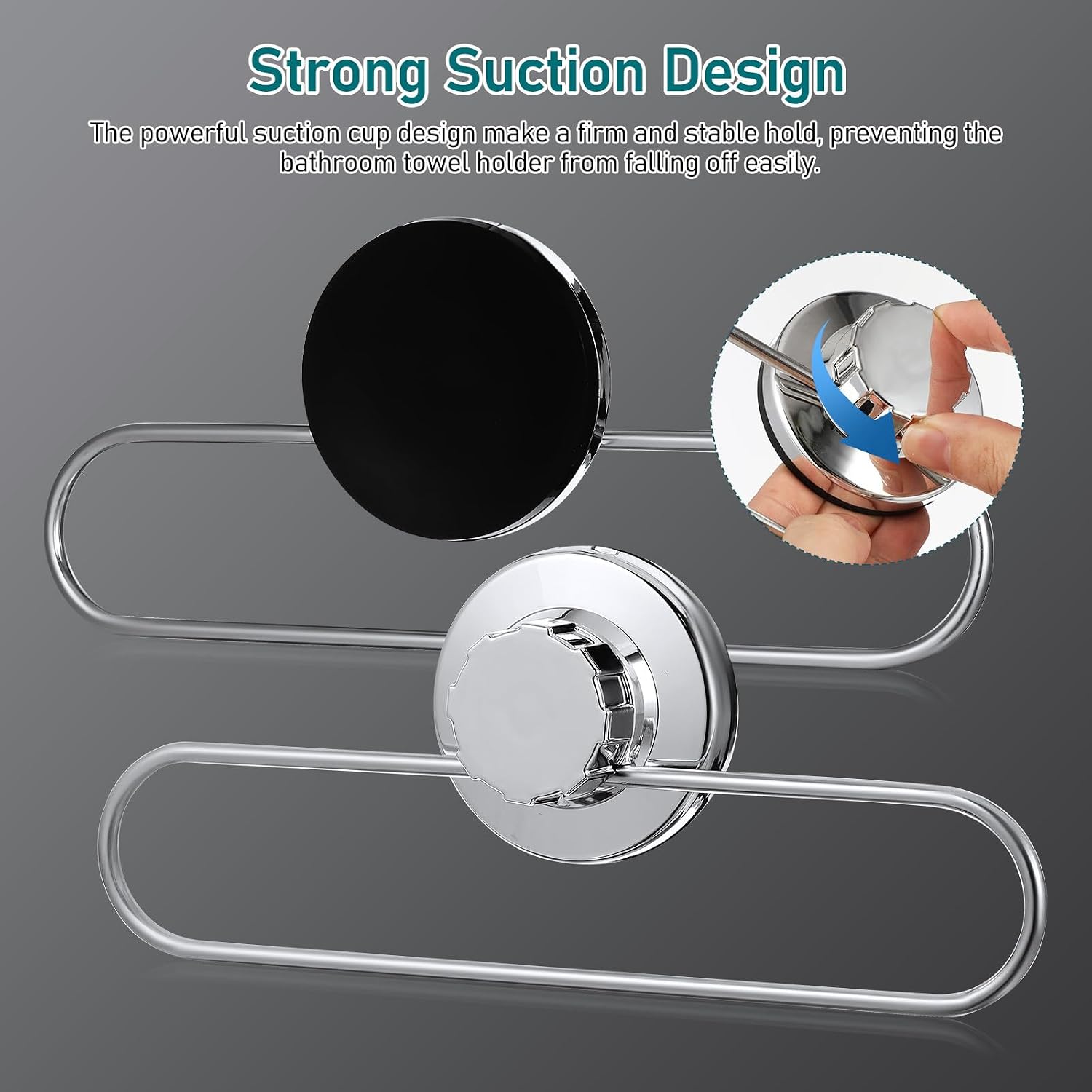 2pcs Sliver Towel Rings: Stainless Steel Suction Cup Rag Rings -Apartment Towel Holder for Glass Shower Door,Bathroom Accessories, Apparment Essentials
