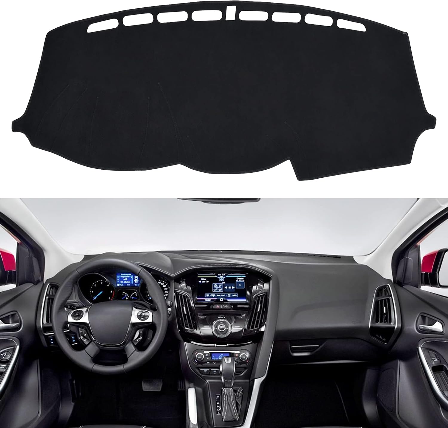 SPEEDWOW Dashboard Dash Board Cover Mat Carpet Compatible with Focus 2012-2018 Fit for 2012-2018 Ford Focus