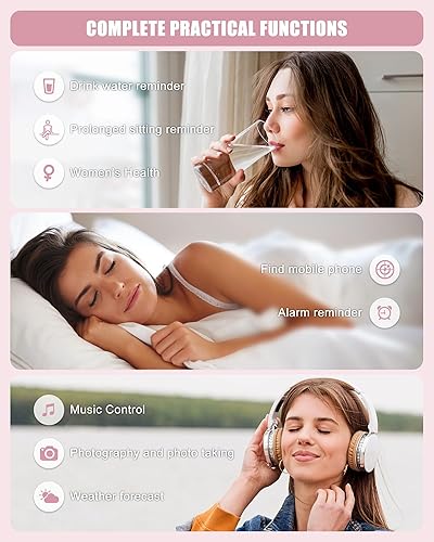 Miniatura 4 de Rastreador de actividad física, reloj inteligente de 1.47 pulgadas con frecuencia cardíaca 247, presión arterial y oxígeno en sangre, monitor de