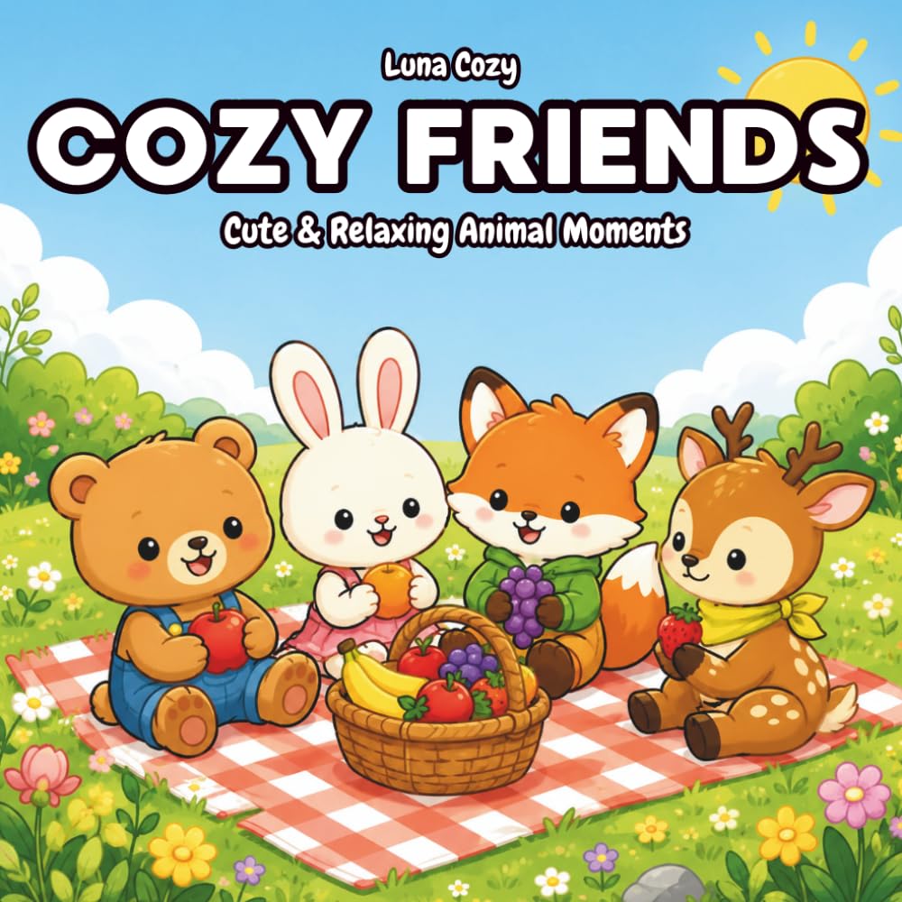 Cozy Friends Coloring Book For Kids: Cute Cozy Coloring Book With Simple Pages, Relaxing Scenes And Adorable Designs For Kids, Teens And Adults (Cozy Friends Coloring Series)
