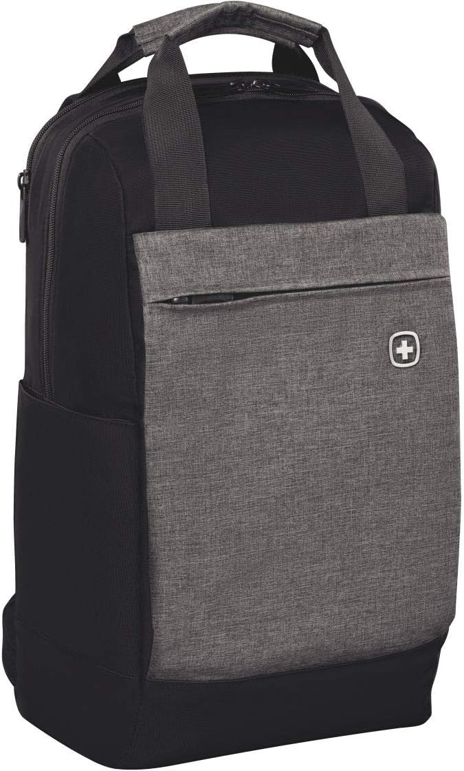 Wenger 601082 Bahn 16" Laptop Backpack, Casual Daypack, 48 cm, 16 Liters, Black/Grey
