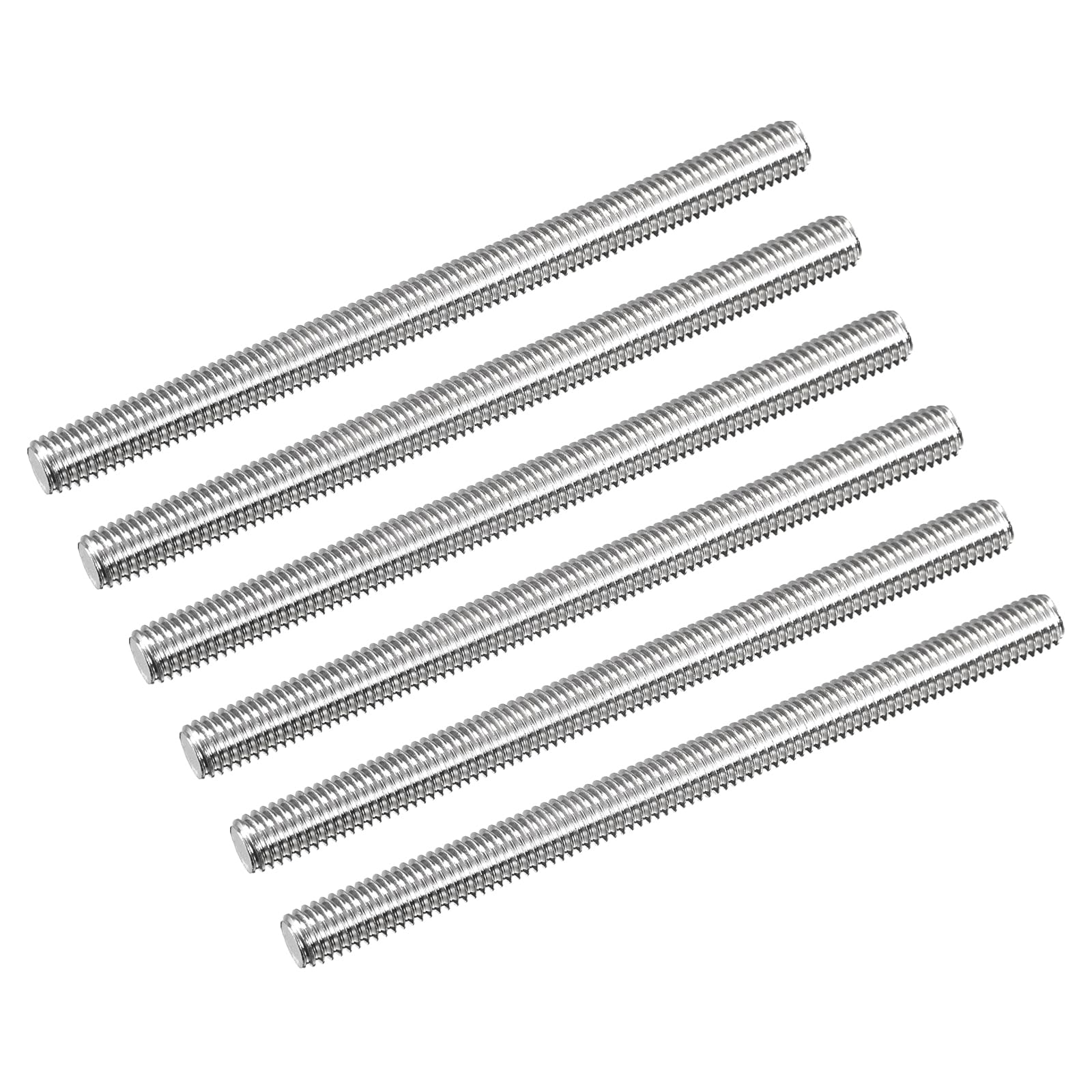 QUARKZMAN 6 Stück Gewindestange M8x110mm Vollgewindstange 304 Edelstahl V2A Gewindestangen A2 Metrisch Gewindebolzen VA Gewindestab Rechtsgewinde Gewindestifte Fully Threaded rods