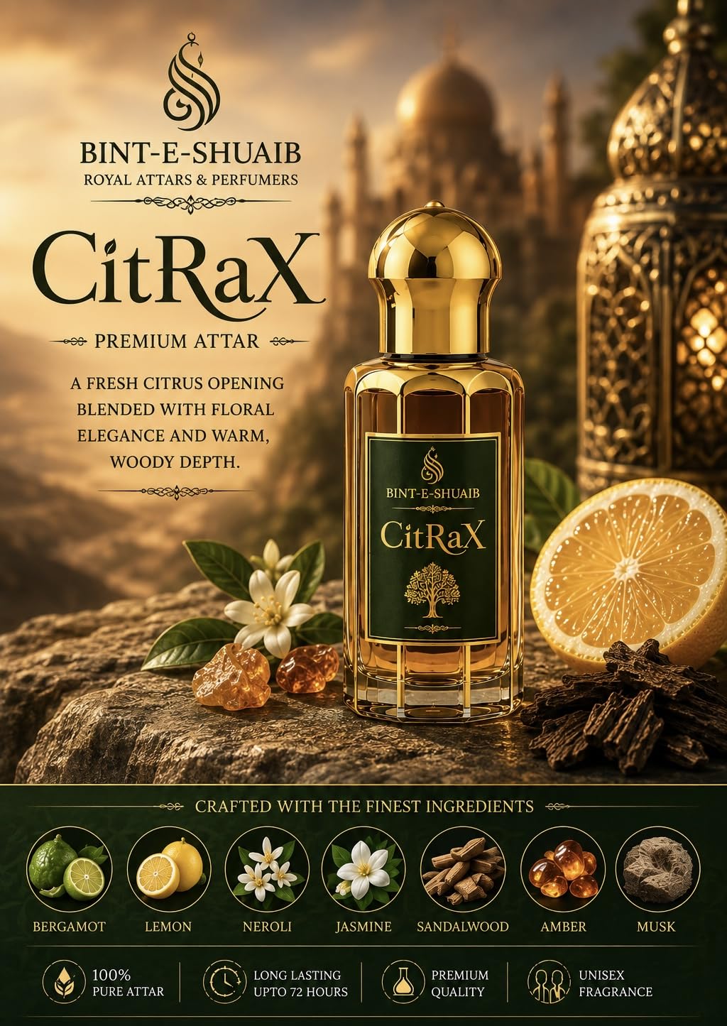 CitRaX by Bint-e-Shuaib Citrus Long Lasting Attar for Men & Women, 6ml-image-26