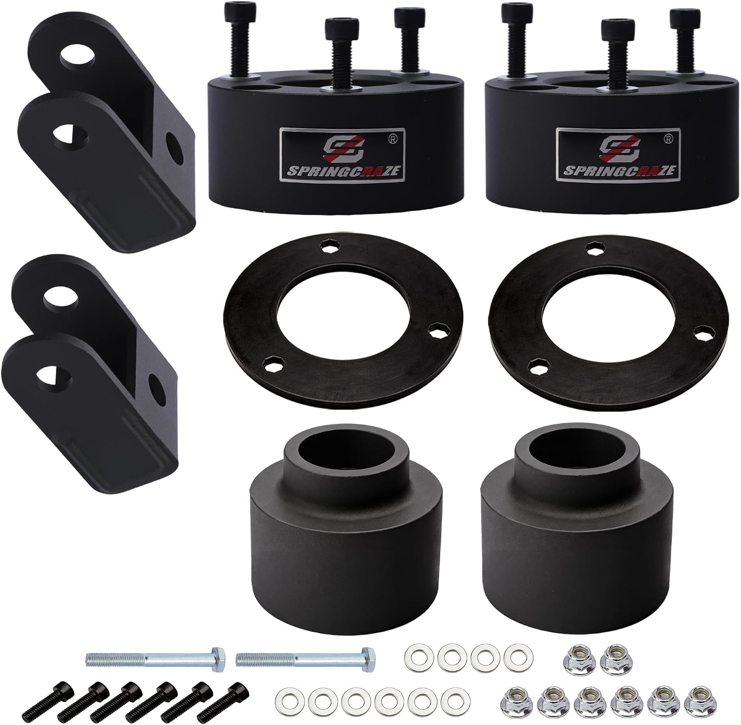 Leveling Lift Kit 3.5" Front + 3" Rear for 2009-2018 Ram 1500 4WD, Full Lift Kit with 2-4" Rear Shock Extensions,Include Strut Spacers Rear Lift Spacer & Sound Isolator