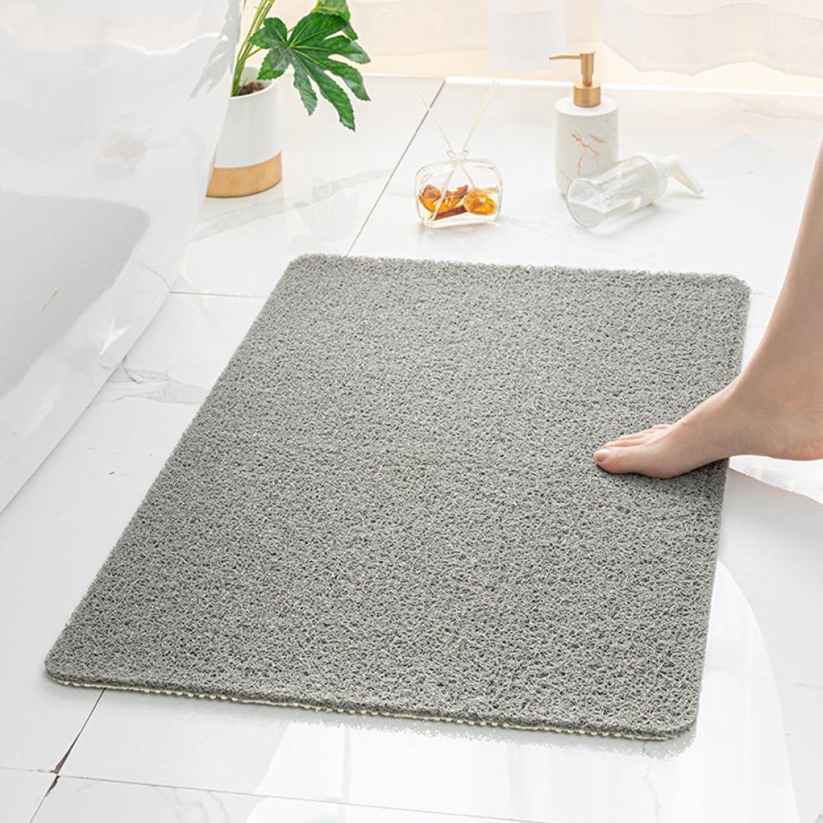 Healvian rutschfeste Fußmatte aus PVC für Badezimmer und Wc mit Wasserdichtem Material und Einfachem Design zur Druckentlastung und Ermüdungsreduktion im Master Bad