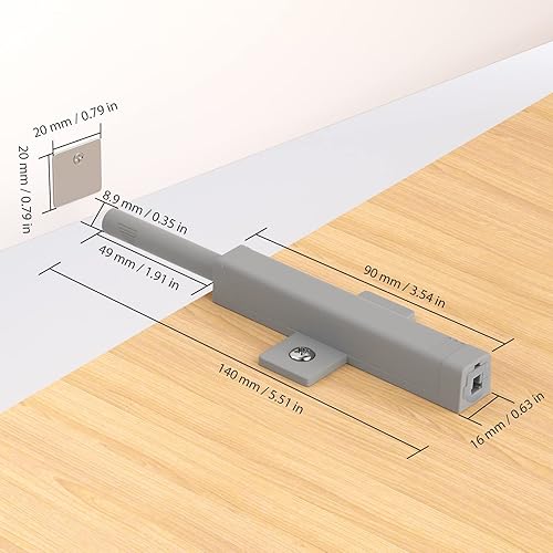 Miniatura 9 de Jiayi - Paquete de 8 herrajes para gabinete con imán resistente para cierre de puerta, cajón, cierre magnético, pestillo táctil para accesorios de