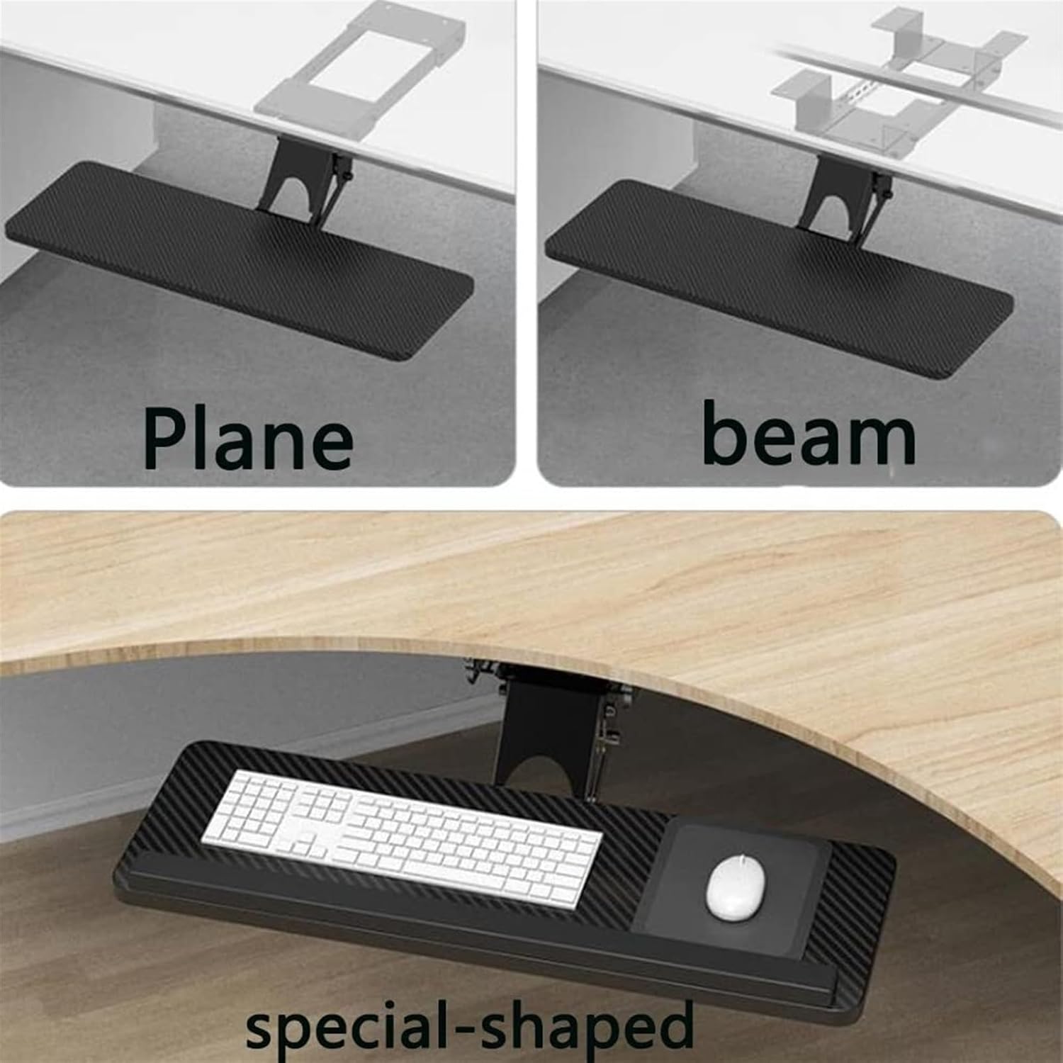 高さ調節可能な回転式キーボードトレイ、360°回転 高さ調節可能な回転式キーボードトレイ、360°回転