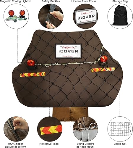 Miniatura 2 de iCOVER - Funda para bicicleta para transporte, cubierta de bicicleta 800D resistente al agua Ripstop para 3-4 bicicletas en el estante, cubierta de