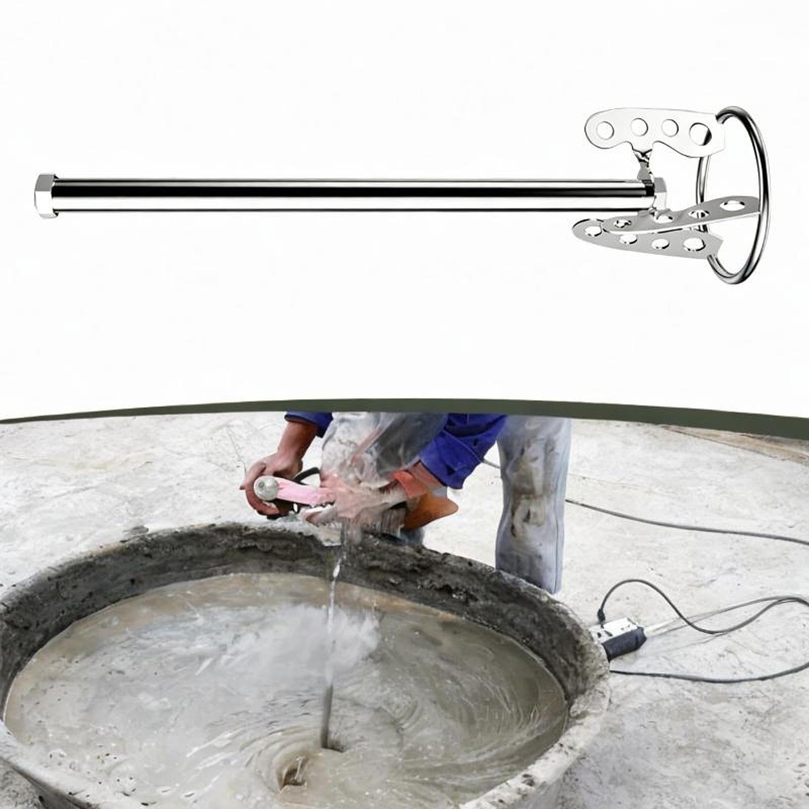 Milageto Taladro de agua, varilla agitadora, mezclador de pintura, suministros de taladro, agitador, mezclador, varilla mezcladora eléctrica de acero, M22