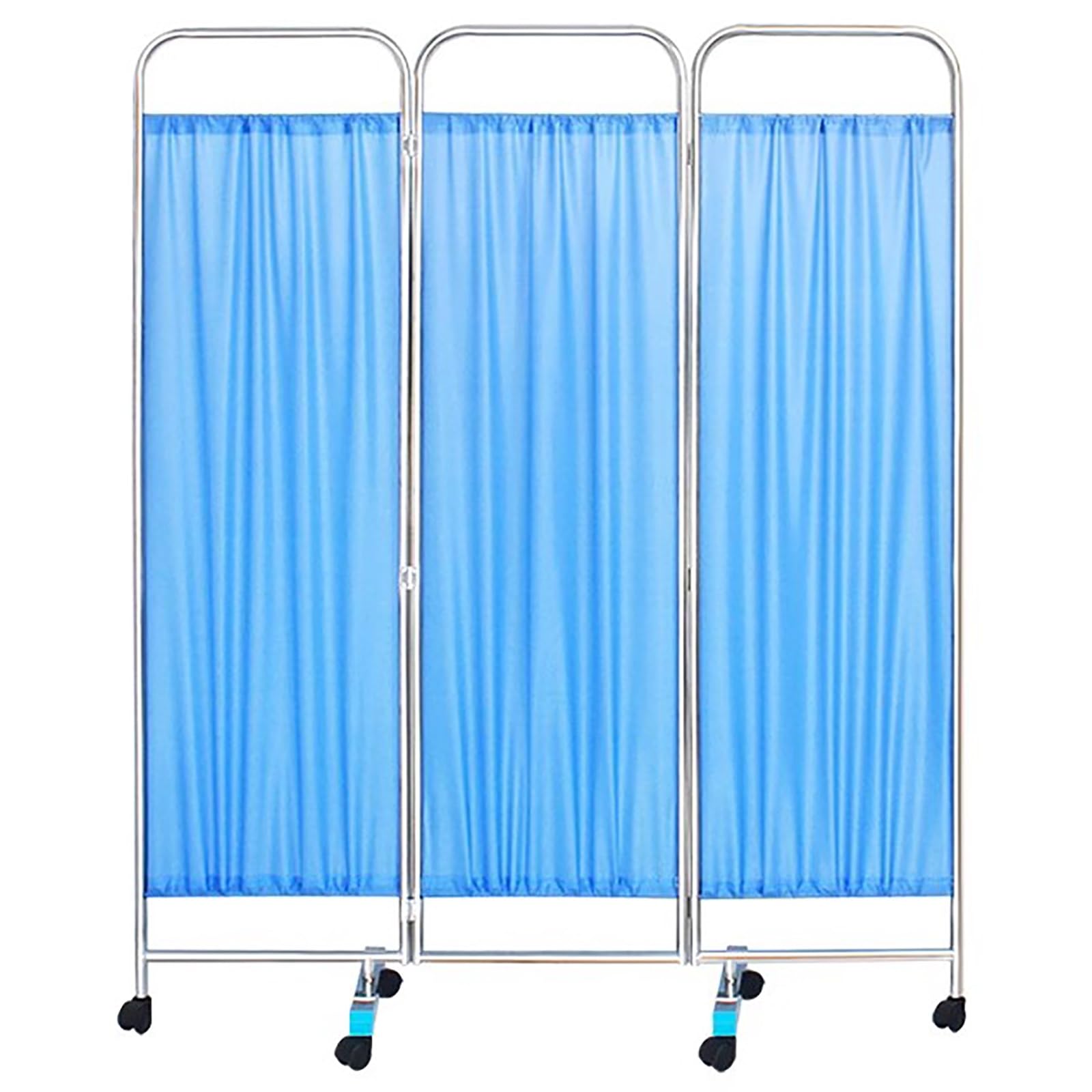 Séparateur de pièce pliable bleu pour masquer les regards indiscrets en cabinet médical