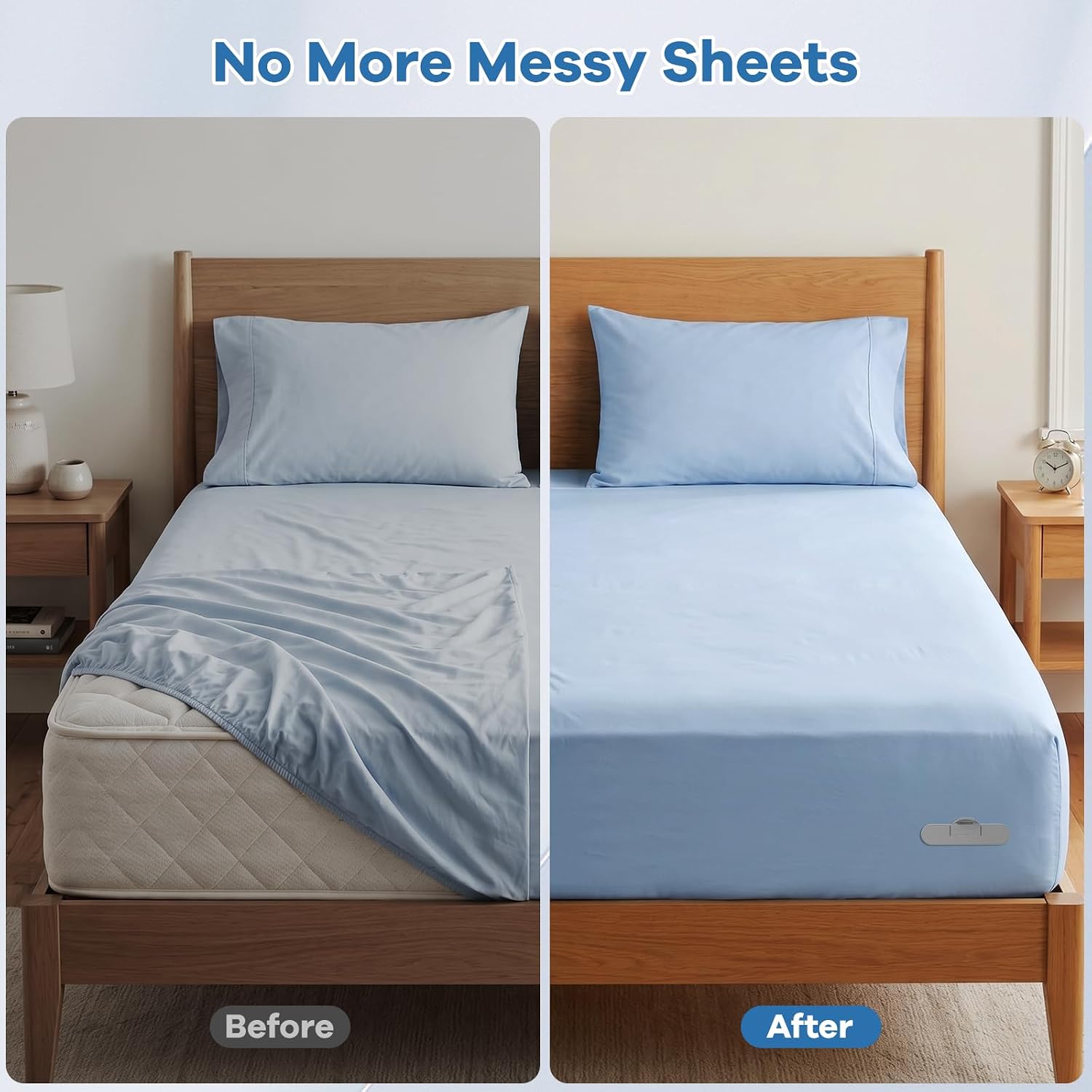 Bed Lock Sheet Holders, New Upgrade Sheet Straps Keep Sheets Firm & Tight, Bed Fitted Sheet Holder for Corners, Sheet Clips, Mattress Sheet Holder Strap, Sheet Secure Lock Fasteners White