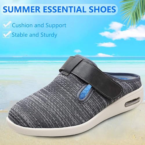 Miniatura 8 de Zapatillas diabéticas para mujer con cierre ajustable para edema diabético fascitis plantar, juanetes artritis pies hinchados