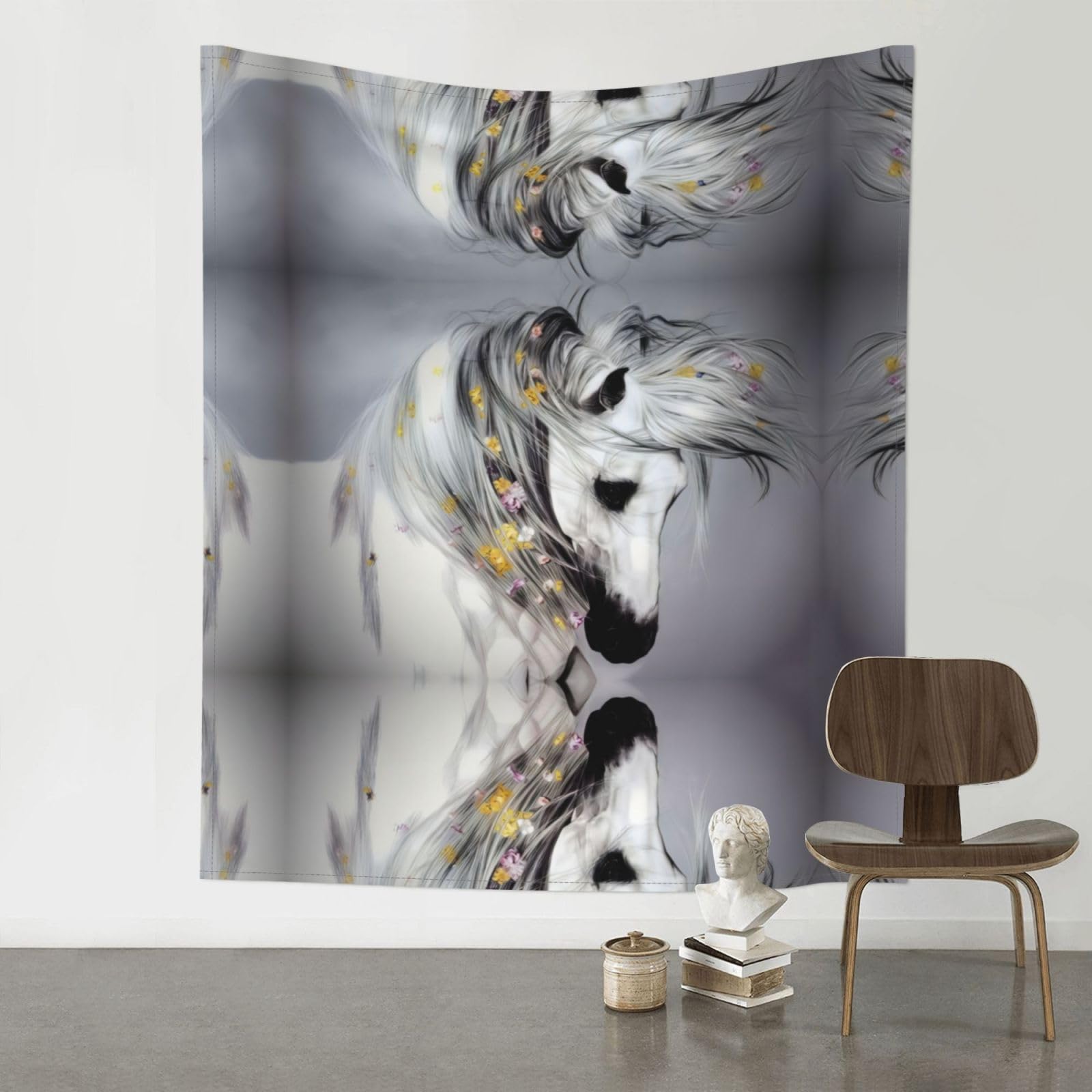 YYHWHJDE Horse Prints Wall Tapestry 60x51in - High-Grade Polyester Throw for Dorm Room Decor, Beach Blankets & Home Accent
