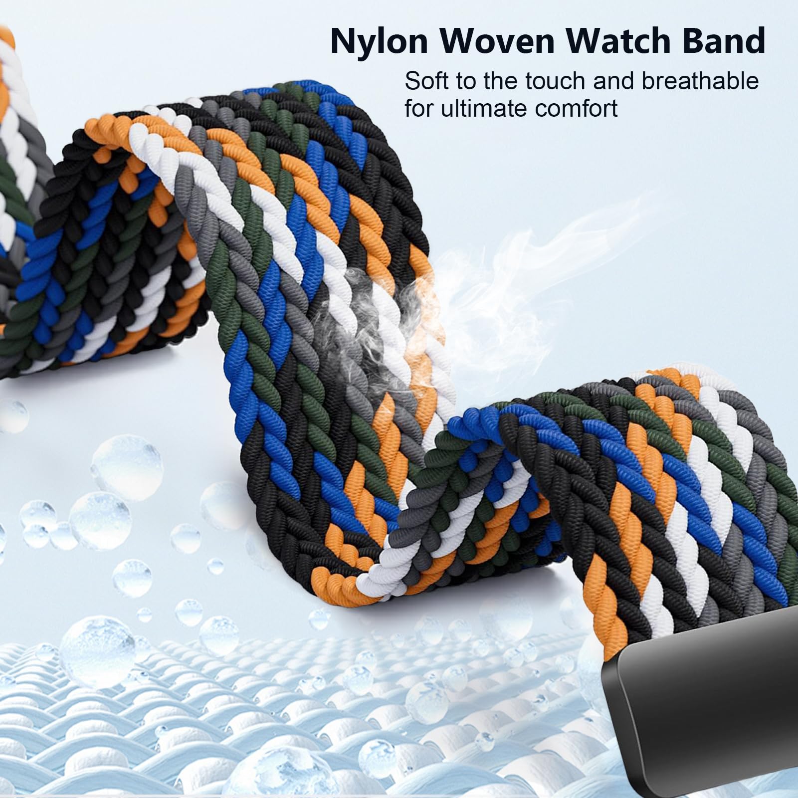 3 Sztuki Tkactwo Paski Kompatybilny z Amazfit Helio Strap, 22mm Elastyczne Nylon Paski Zamienne Zapięcie Magnetyczne Armband dla Sportow Kobiet i Mężczyzn