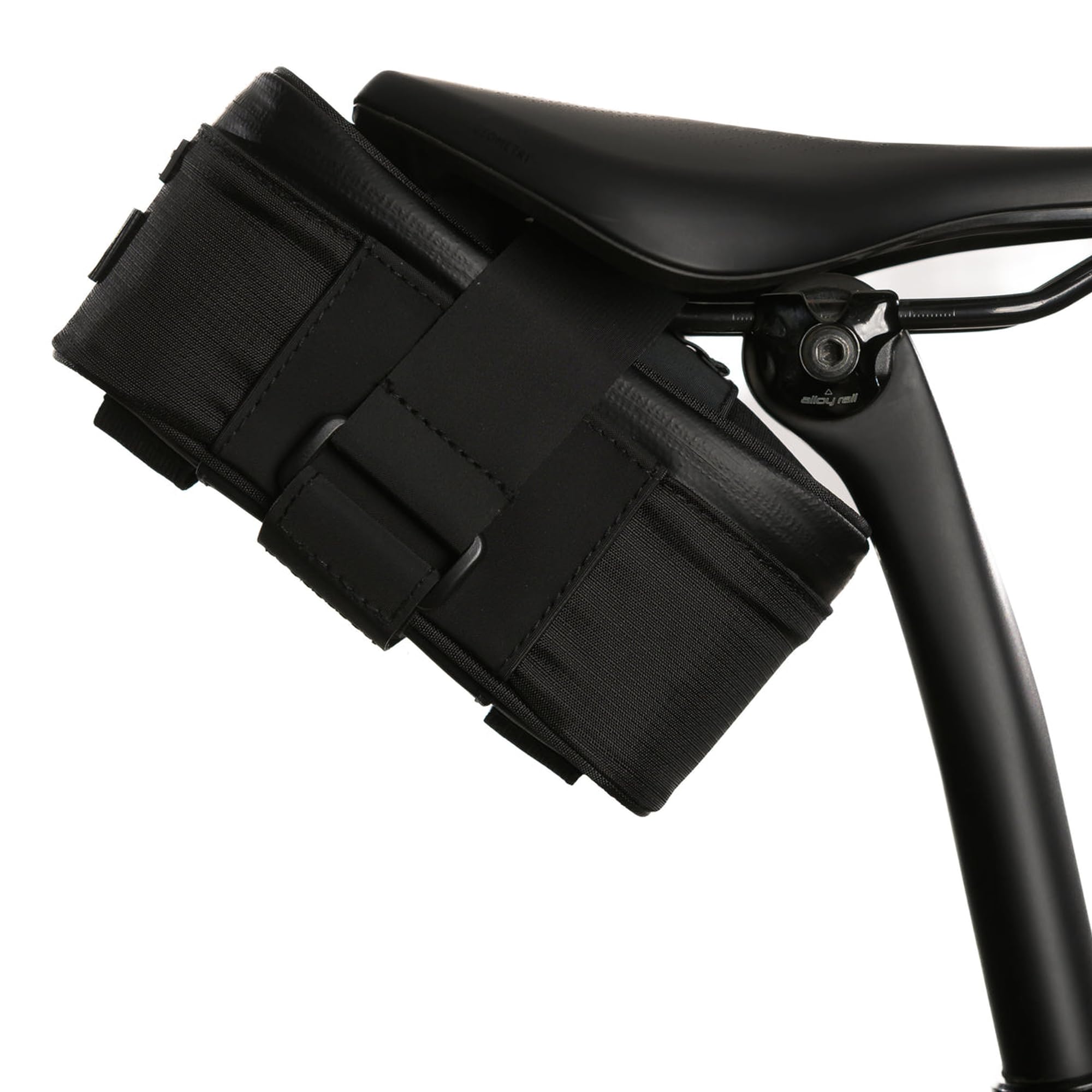 ALMSTHRE Signature XL Bike Saddle Bag - Midnight Black | 1.0L Bike Seat Bag (6.5" x 3" x 3") | Water-Resistant Ripstop, Waterproof Zipper, Internal Phone Sleeve | Under Seat Storage