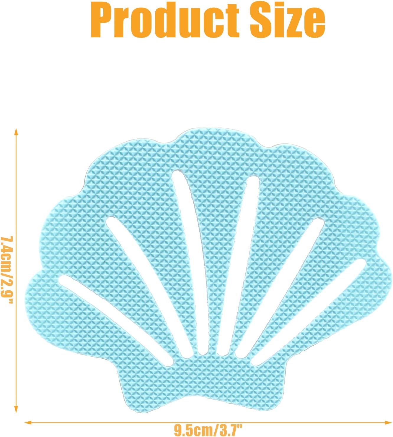 12Pcs Blue Bathtub Stickers Non Slip Shell Shaped